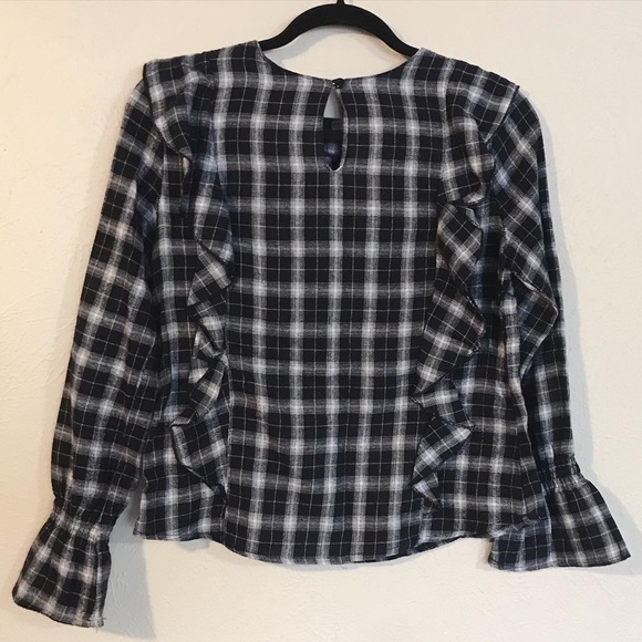 Plaid Ruffled Blouse - Picture 2 of 5